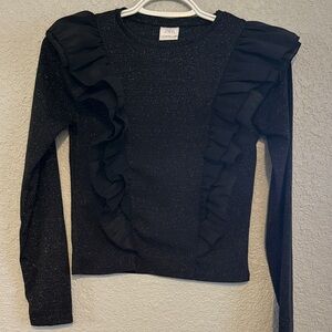 Zara Black Glitter Knit Top